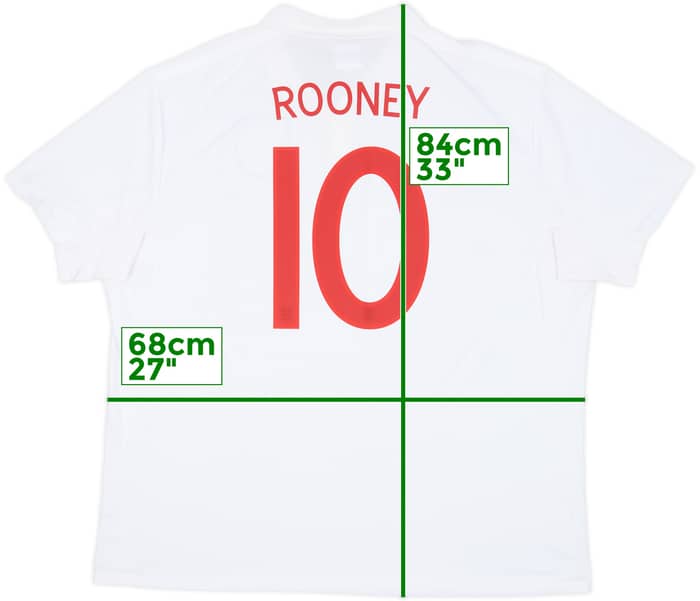 2009-10 England Home Shirt Rooney #10 - 10/10 - (3XL)