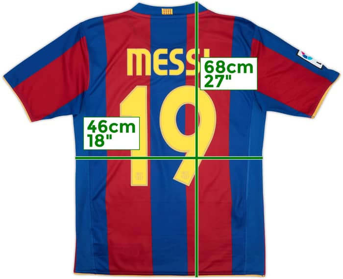 Camiseta de local del Barcelona 2007-08 Messi #19 - 9/10 - (15-16 Años)