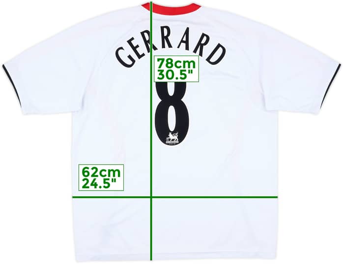 2005-06 Liverpool Away Shirt Gerrard #8 - 8/10 - (XL)