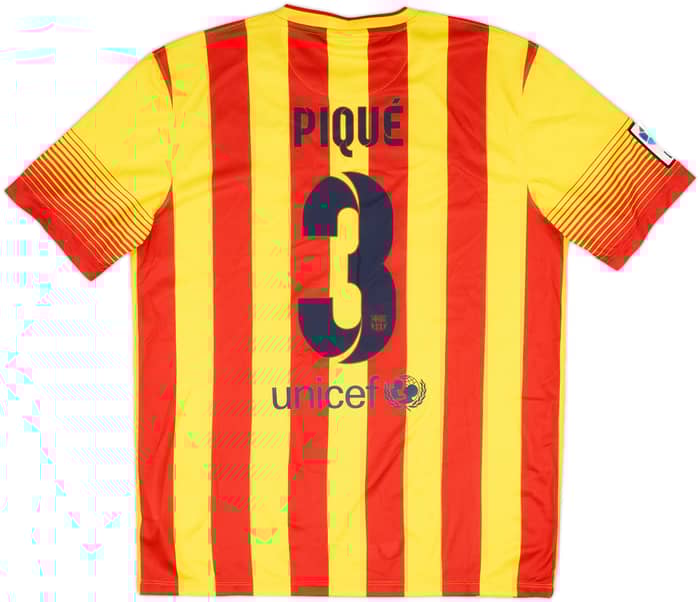 2013-15 Barcelona Away Shirt Pique #3 (L)