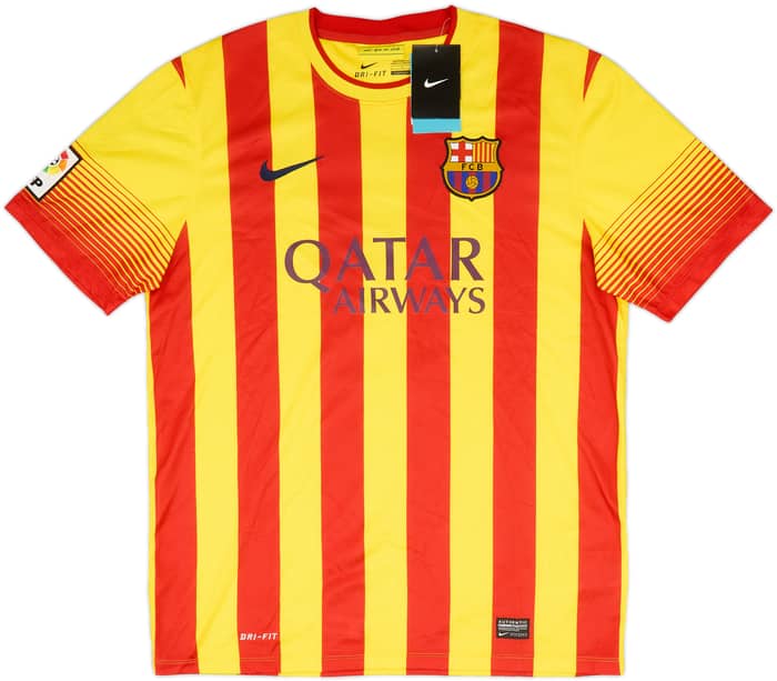 2013-15 Barcelona Away Shirt Pique #3 (L)