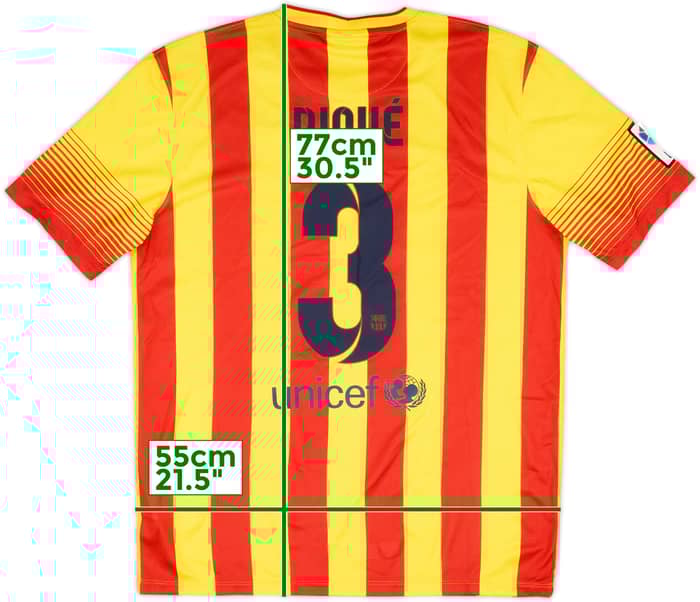 2013-15 Barcelona Away Shirt Pique #3 (L)