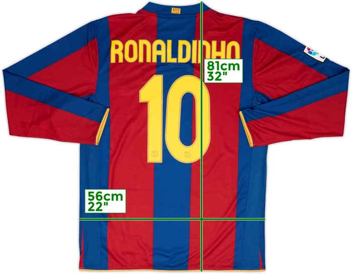 2007-08 Barcelona Home L/S Shirt Ronaldinho #10 (L)