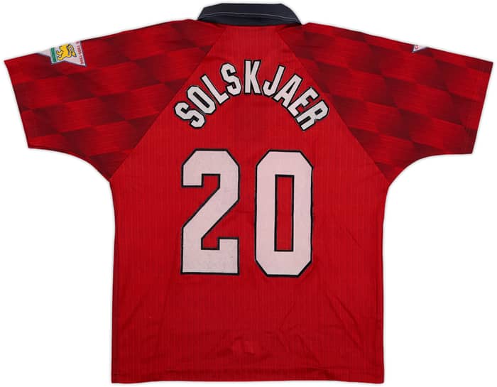 1996-98 Manchester United Home Shirt Solskjaer #20 - 6/10 - (Y)