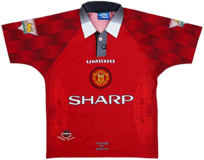 1996-98 Manchester United Home Shirt Solskjaer #20 - 6/10 - (Y)