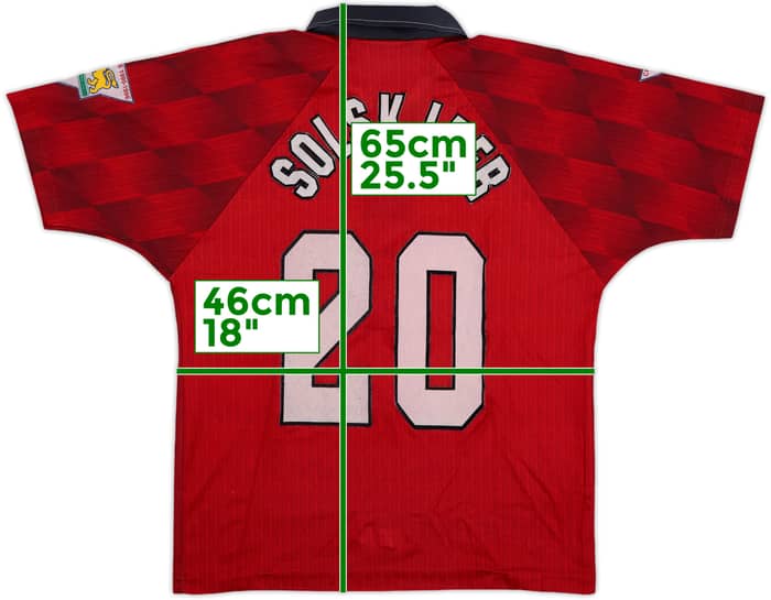 1996-98 Manchester United Home Shirt Solskjaer #20 - 6/10 - (Y)