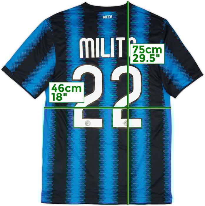 2011-12 Inter Milan Home Shirt Milito #22 (S)