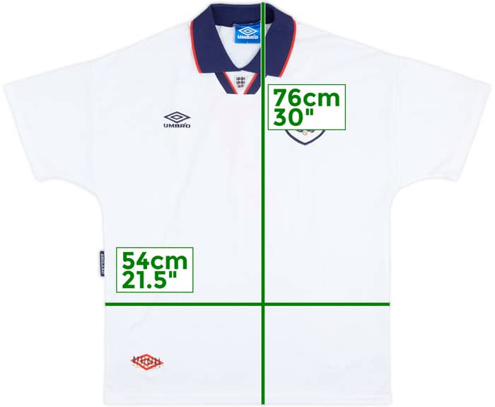 1993-95 England Home Shirt #7 - 9/10 - (L)