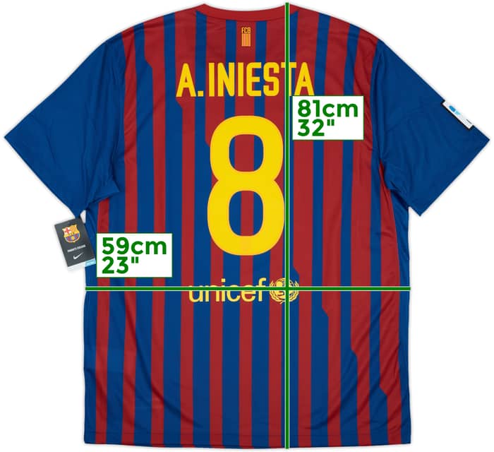 2011-12 Barcelona Home Shirt A.Iniesta #8 (XL)