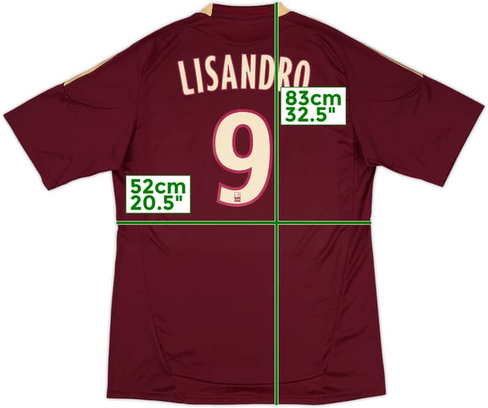 2010-11 Lyon Away Shirt Lisandro #9 (L)