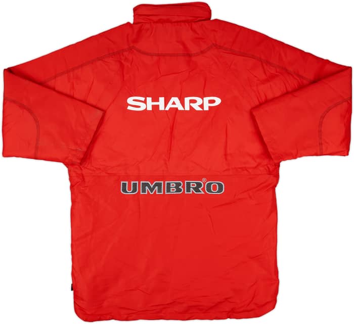 1998-99 Manchester United Umbro Hooded Padded Bench Coat (S)