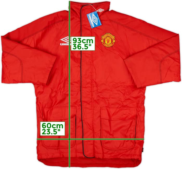 1998-99 Manchester United Umbro Hooded Padded Bench Coat (S)