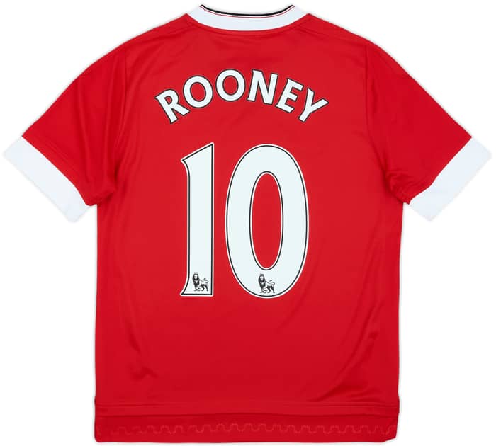 2015-16 Manchester United Home Shirt Rooney #10 - 9/10 - (L.Boys)