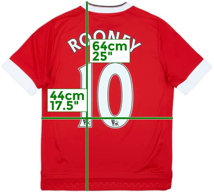 2015-16 Manchester United Home Shirt Rooney #10 - 9/10 - (L.Boys)