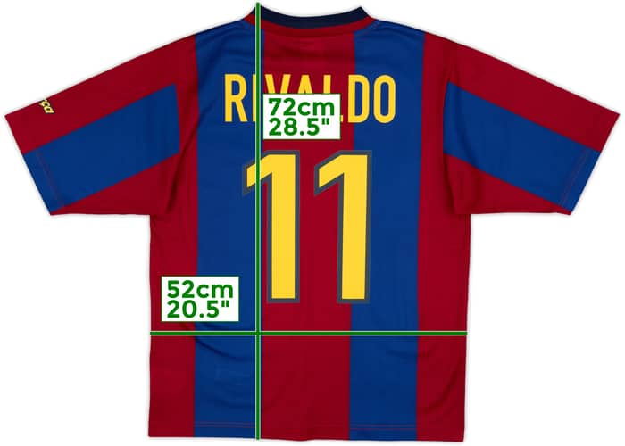 1998-00 Barcelona Basic Home Shirt Rivaldo #11 - 9/10 - (S)