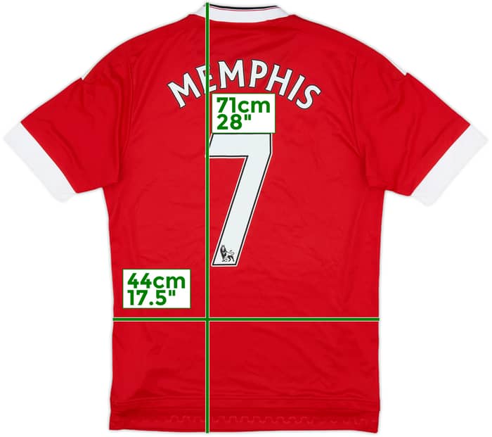 2015-16 Manchester United Home Shirt Memphis #7 - 9/10 - (S)