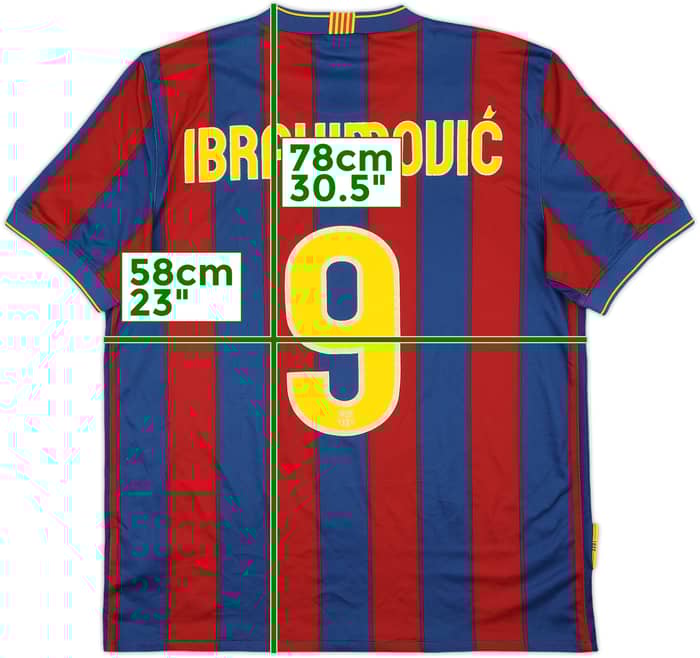 2009-10 Barcelona Home Shirt Ibrahimovic #9 - 6/10 - (L)