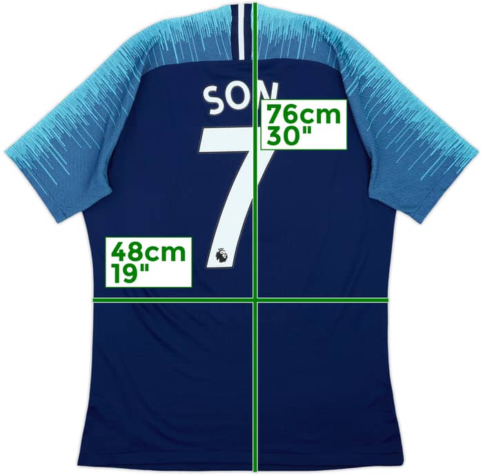 Camiseta de visitante versión jugador del Tottenham 2018-19 Son #7 - 8/10 - (L)