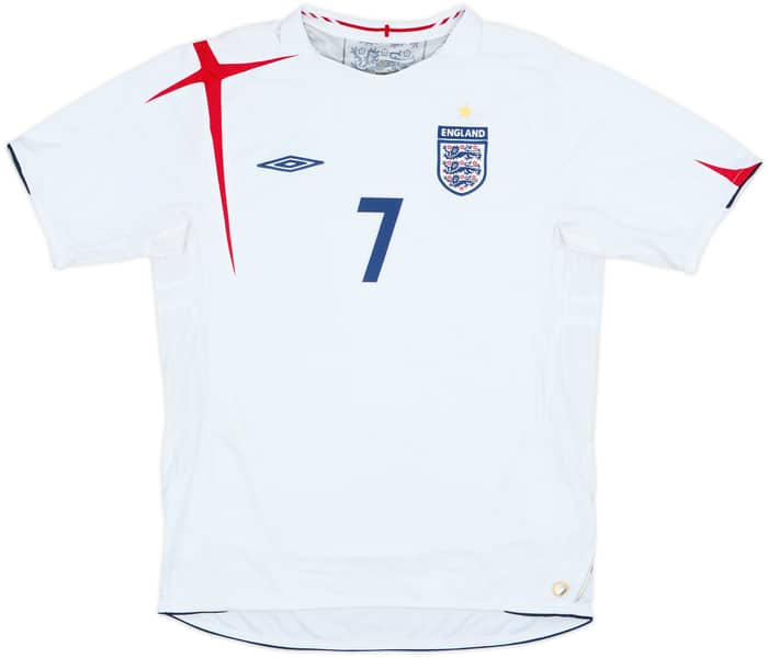 2005-07 England Home Shirt Beckham #7 - 4/10 - (L)