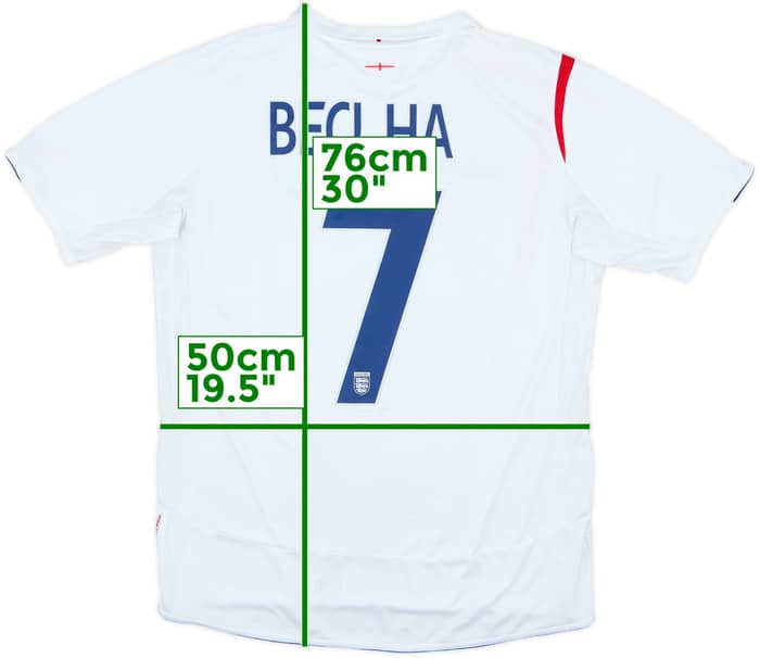 2005-07 England Home Shirt Beckham #7 - 4/10 - (L)