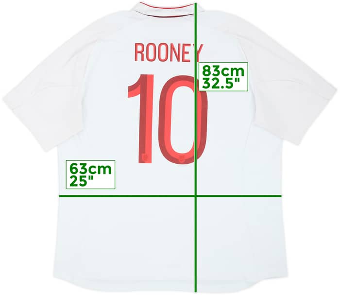 2012-13 England Home Shirt Rooney #10 - 5/10 - (XXL)
