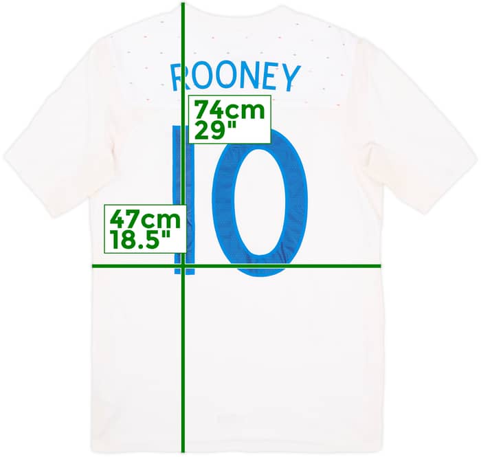 2010-11 England Home Shirt Rooney #10 - 5/10 - (S)