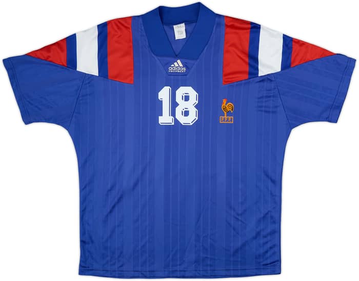 1992-94 France Home Shirt Cantona #18 - 6/10 - (L/XL)