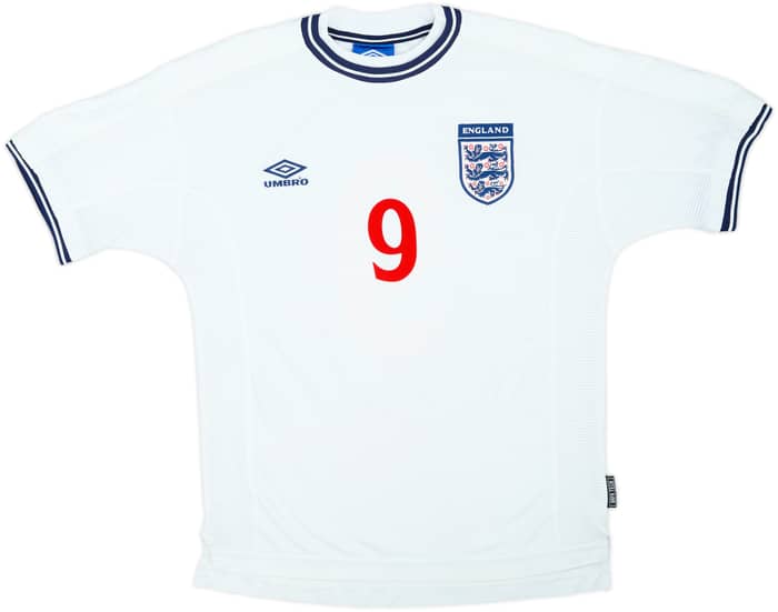 1999-01 England Home Shirt #9 - 6/10 - (M)