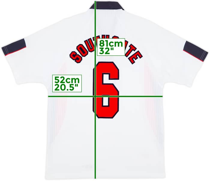1997-99 England Home Shirt Southgate #6 - 8/10 - (L)