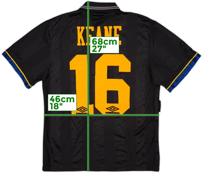 1993-95 Manchester United Away Shirt Keane #16 - 9/10 - (S)