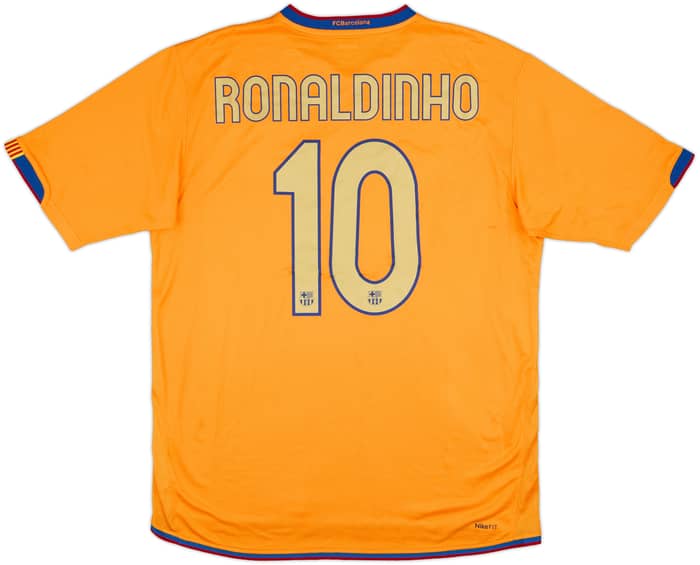 2006-08 Barcelona Away Shirt Ronaldinho #10 - 9/10 - (L)