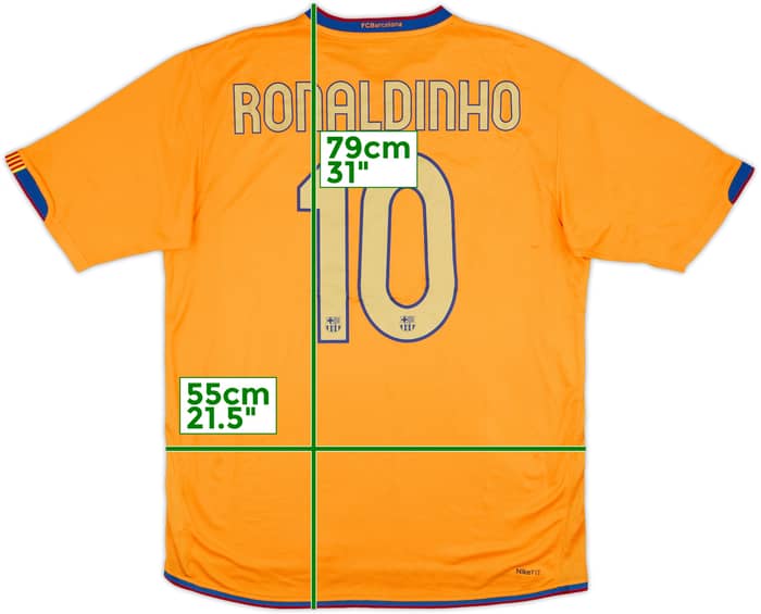 2006-08 Barcelona Away Shirt Ronaldinho #10 - 9/10 - (L)