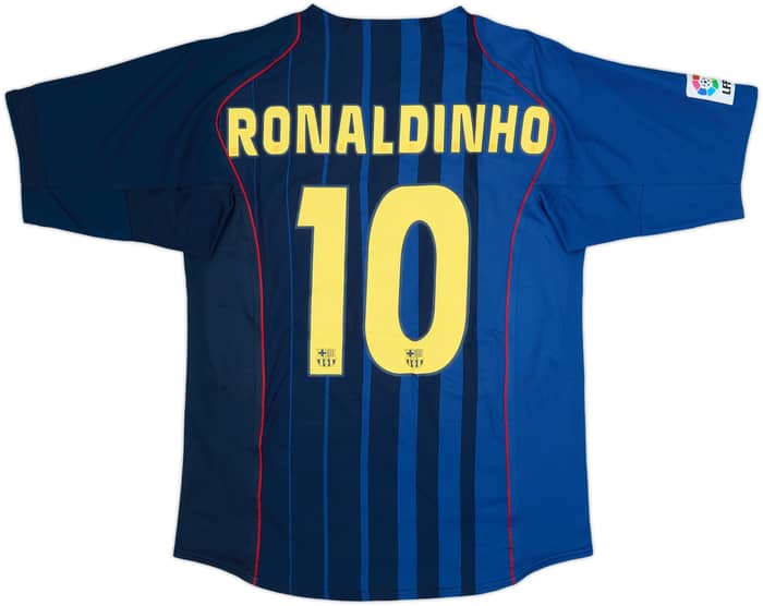 2004-05 Barcelona Away Shirt Ronaldinho #10 - 8/10 - (L)
