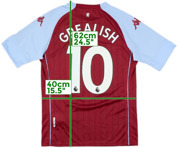2020-21 Aston Villa Home Shirt Grealish #10 - 7/10 - (S)