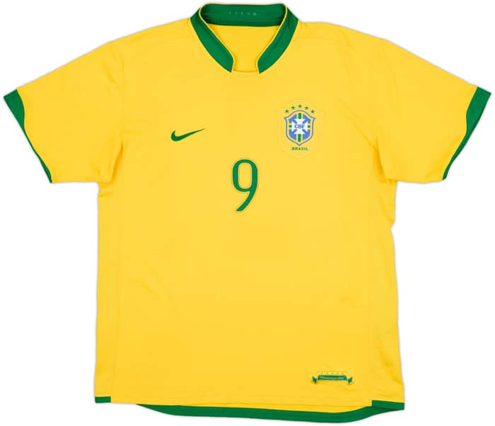 2006-08 Brazil Home Shirt Ronaldo #9 - 8/10 - (XL)