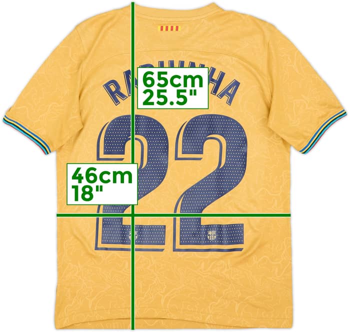 2022-23 Barcelona Away Shirt Raphinha #22 - 8/10 - (XL.Boys)