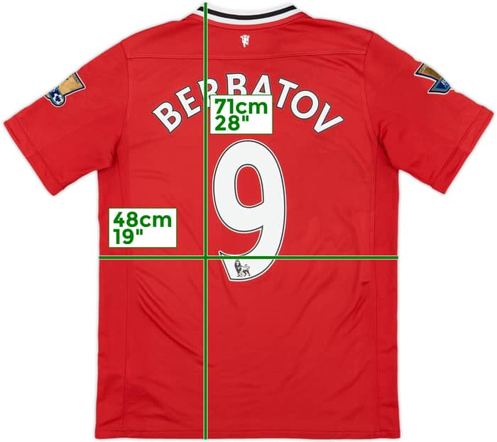 2011-12 Manchester United Home Shirt Berbatov #9 - 9/10 - (XL.Boys)