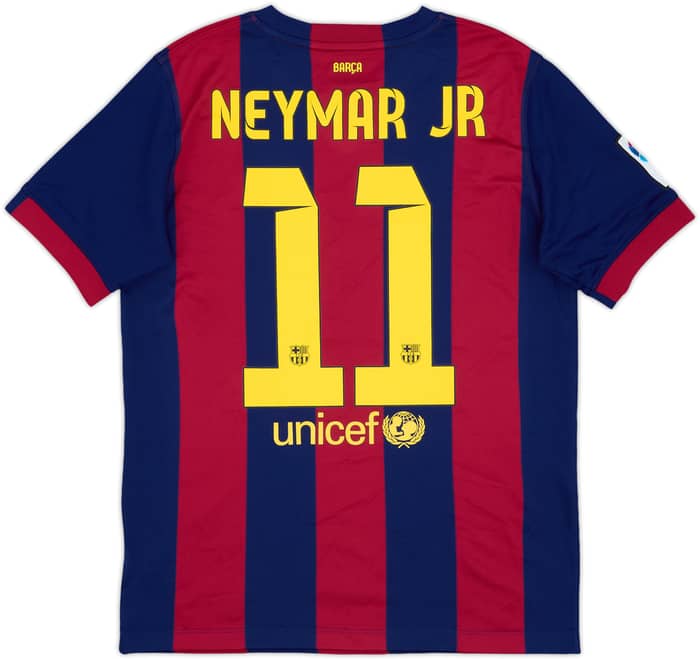 2014-15 Barcelona Home Shirt Neymar Jr #11 - 9/10 - (XL.Boys)