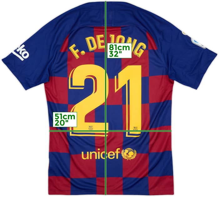 2019-20 Barcelona Home Shirt F.De Jong #21 - 9/10 - (S)