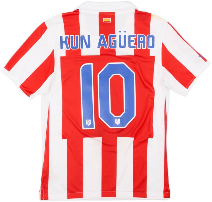 2010-11 Atletico Madrid Home Shirt Kun Aguero #10 - 8/10 - (M)