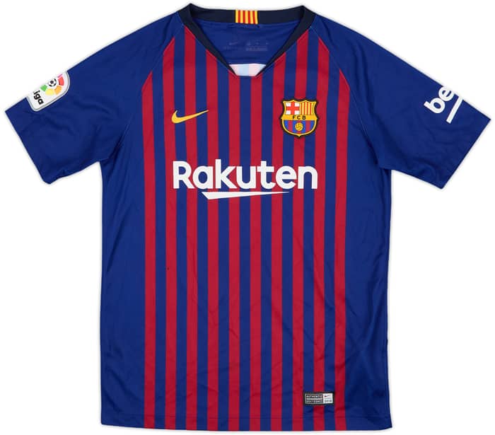 2018-19 Barcelona Home Shirt - 7/10 - (L.Boys)