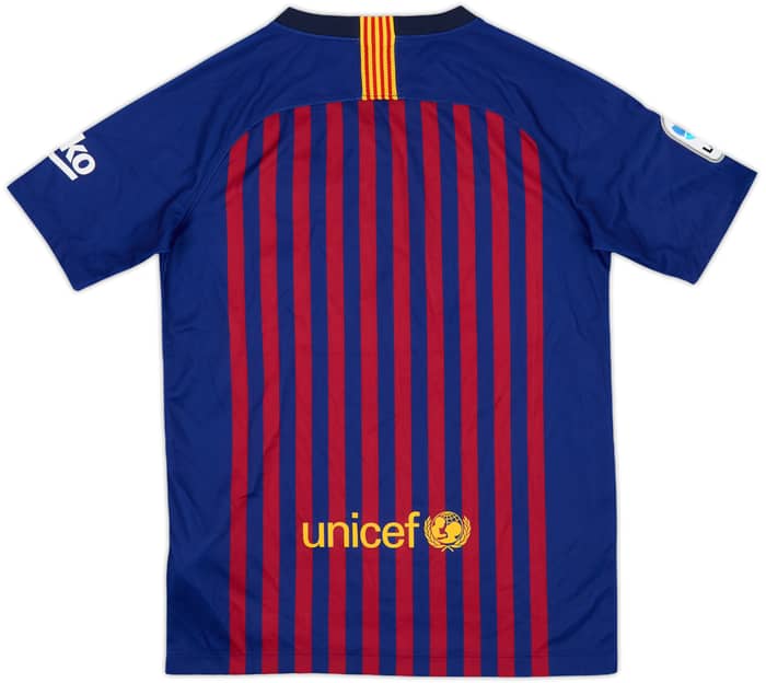 2018-19 Barcelona Home Shirt - 7/10 - (L.Boys)