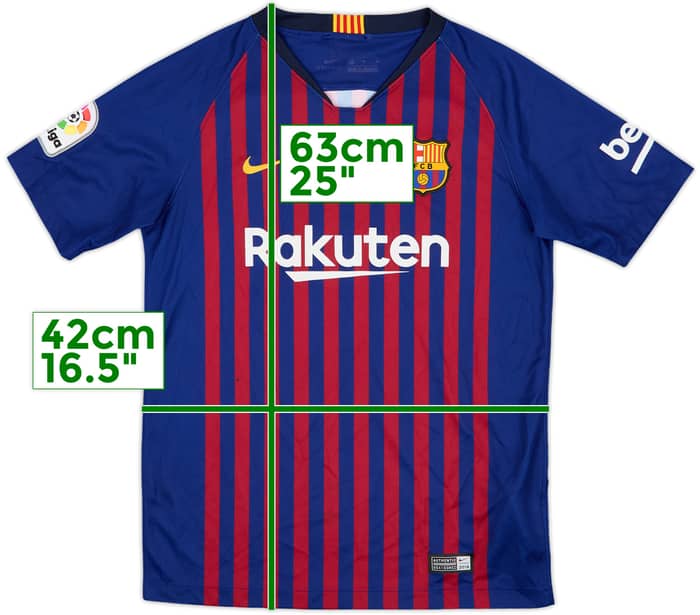2018-19 Barcelona Home Shirt - 7/10 - (L.Boys)