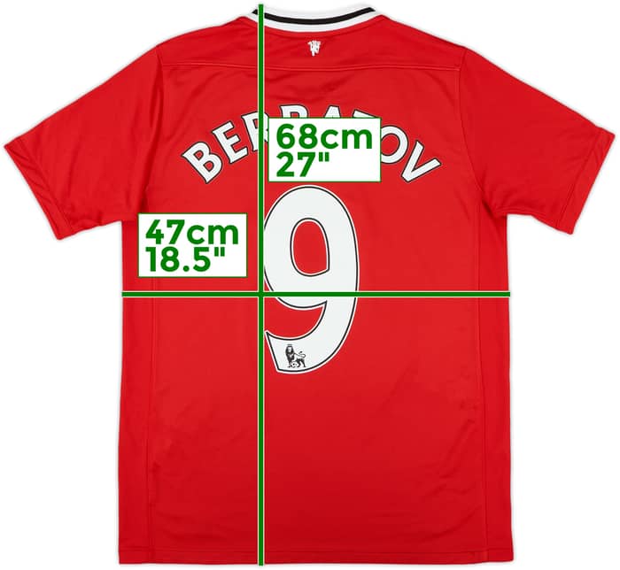 2011-12 Manchester United Home Shirt Berbatov #9 - 8/10 - (XL.Boys)