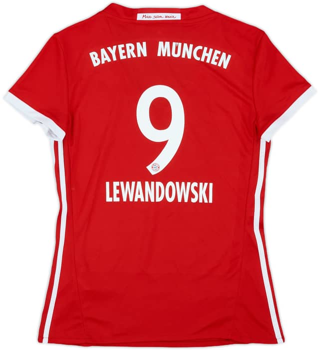 2016-17 Bayern Munich Home Shirt Lewandowski #9 - 7/10 - (Women's M)
