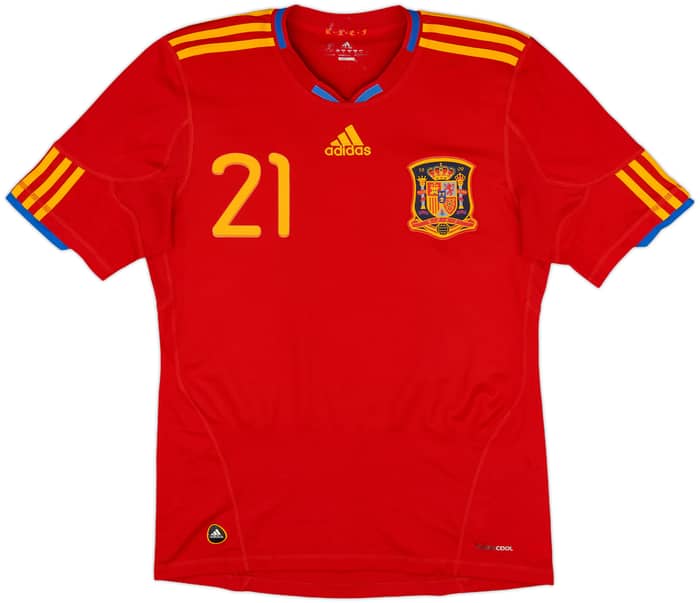 2009-10 Spain Home Shirt Silva #21 - 8/10 - (S)