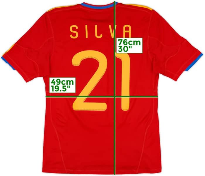 2009-10 Spain Home Shirt Silva #21 - 8/10 - (S)