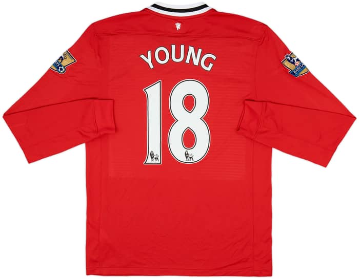 2011-12 Manchester United Home L/S Shirt Young #18 - 7/10 - (M)