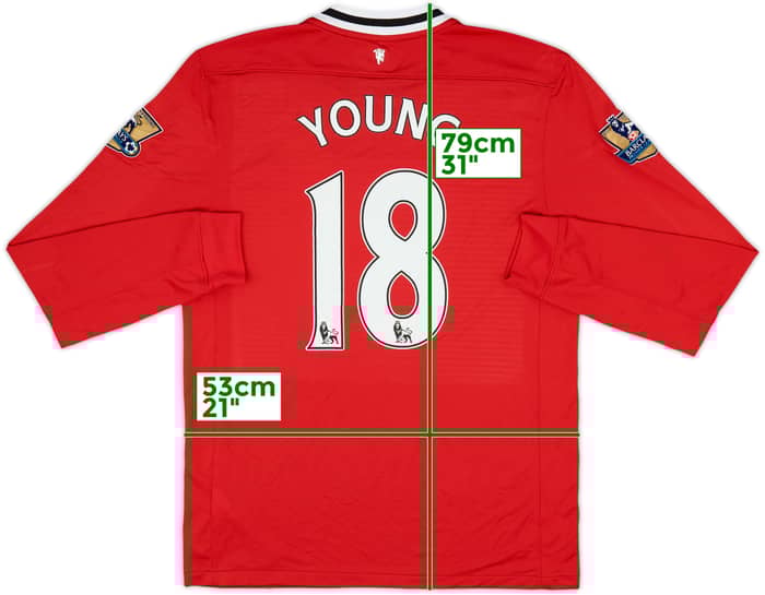 2011-12 Manchester United Home L/S Shirt Young #18 - 7/10 - (M)