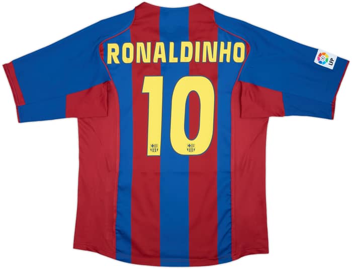 2004-05 Barcelona Home Shirt Ronaldinho #10 - 8/10 - (XL)